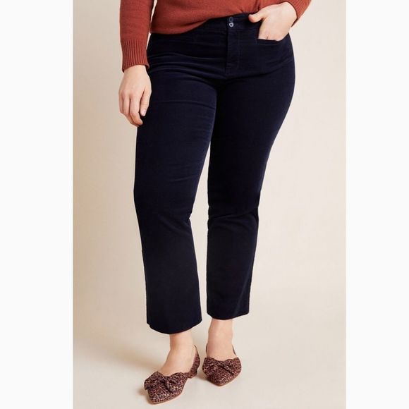 ANTHROPOLOGIE | Essential Corduroy Cropped Flare Trousers - Picture 5 of 6